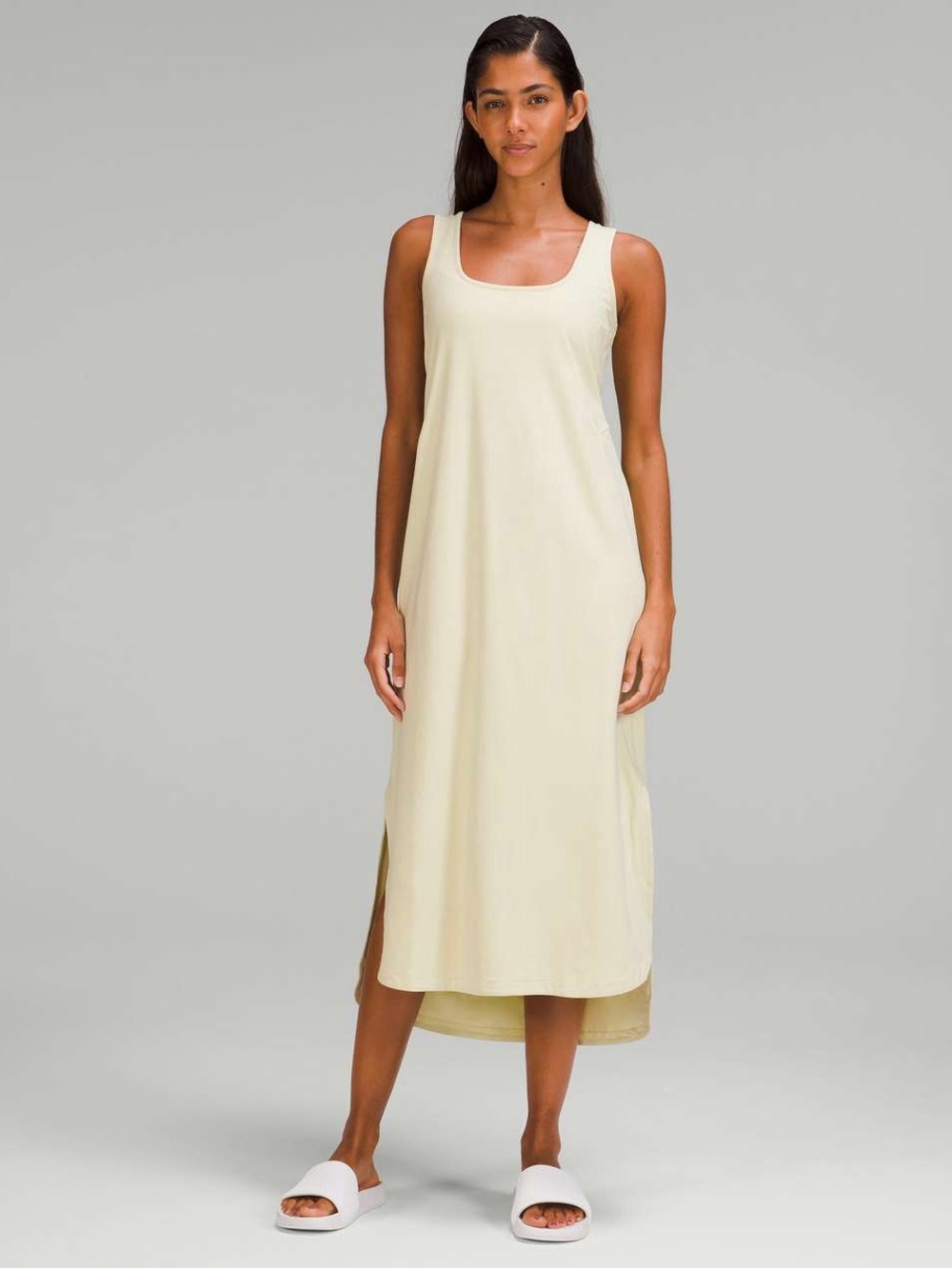 Lululemon Pima Cotton Open-Back Midi Dress Dewy Size 10